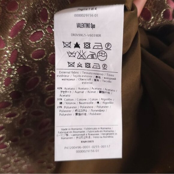 RED VALENTINO ROMANIA MADE Floral Lurex Jacquard Sleeveless Shift Dress Size 8 - Picture 13 of 15